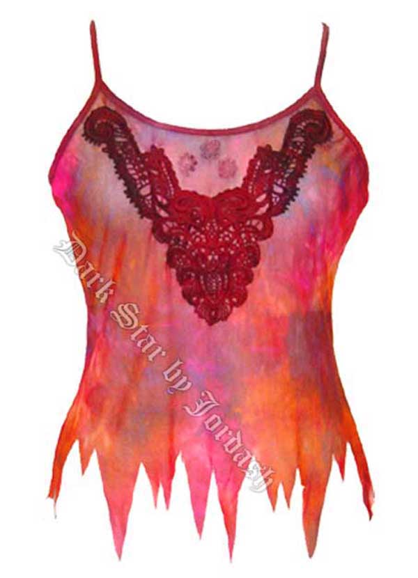 JORDASH JD/TS/51193 TIE DYE STRETCH MESH TOP