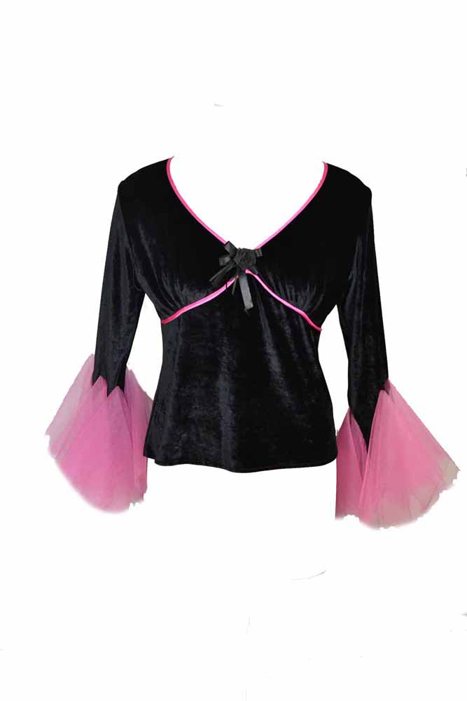 Dark Star DS/BL/7057 Velvet/Mesh Top