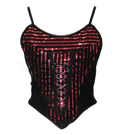 Dark Star DS/BQ/7029 Boned Cotton/Met Stripe Basque