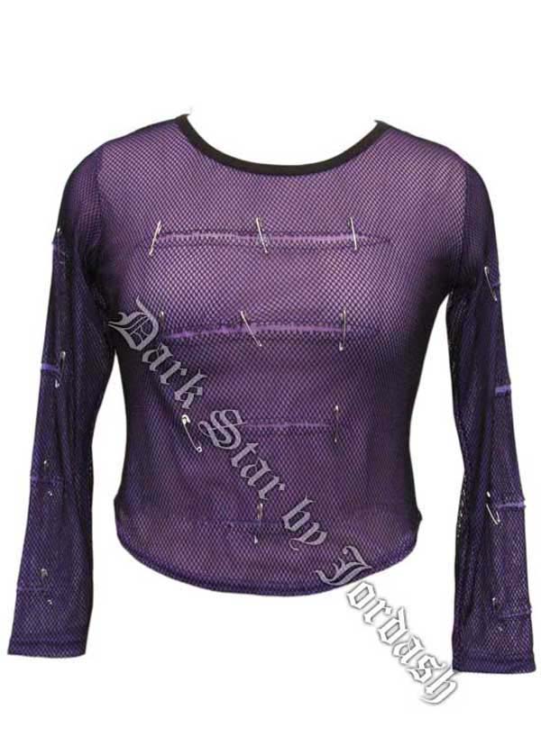DARK STAR DS/TS/7066 STRETCH NET OVER PURPLE FINE MESH TOP