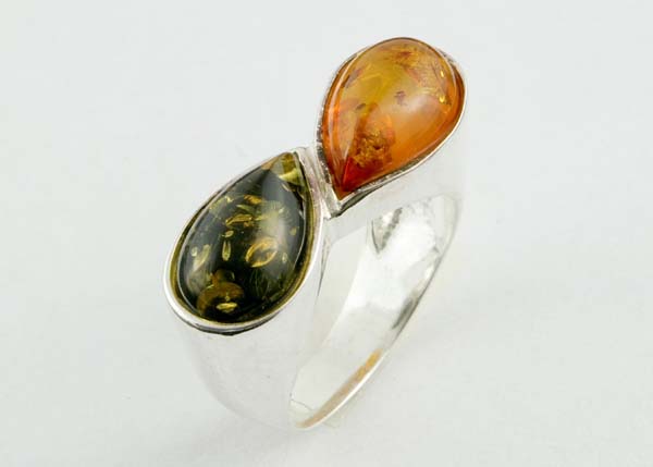 Ring Amber 2 Peardrop