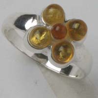 Amber Ring  5 Ball Flow 1140590 925 Sterling Silver
