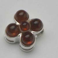 Amber Pendant 5 Ball Design  925 Sterling Silver