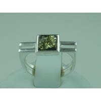 Amber Ring  Square Shape 925 Sterling Silver