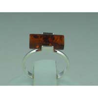 Amber Ring  Tube 925 Sterling Silver