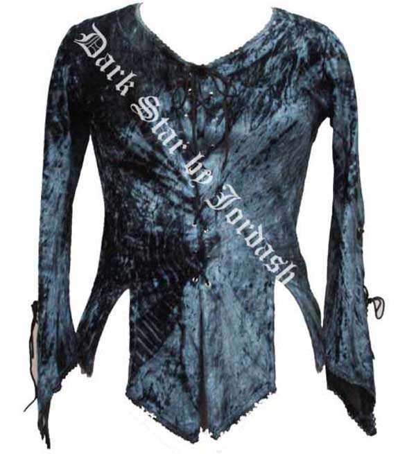 Jordash Jd/Bl/267v Velvet Lace Up Tie Dye Blouse