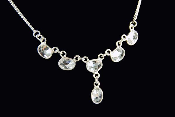 Necklace Silver Stone Clear