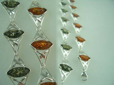 Amber Bracelet 6 Oval Stones
