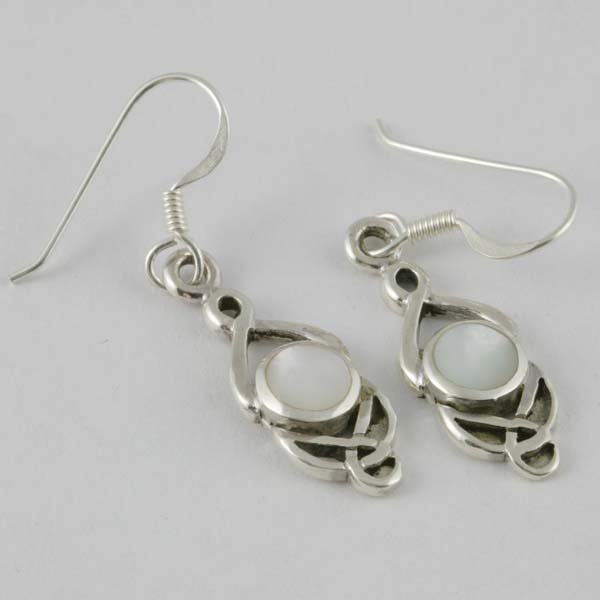 Silver Earring Celtic Clear