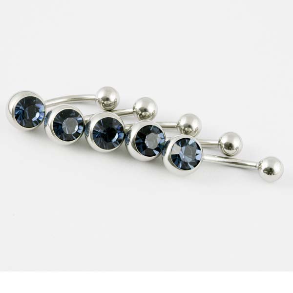 Body Piercing Belly Bar Dark Blue 5pcs