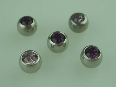 Body Piercing JEWELLED BALLS AMETHYST 5mm (1.6) 5PCS