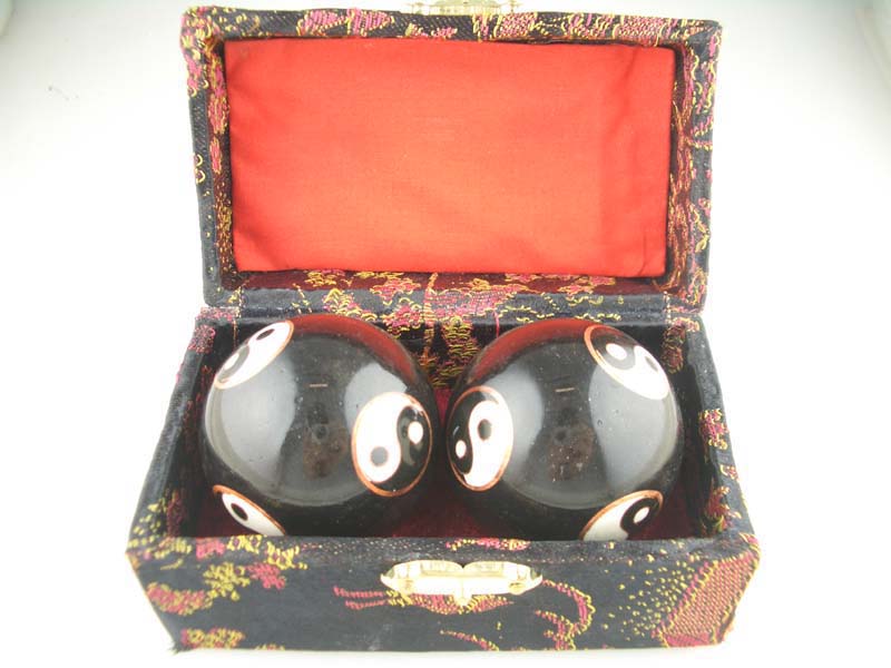 Health Ball Ying Yang Black 45mm Baoding Health Ball
