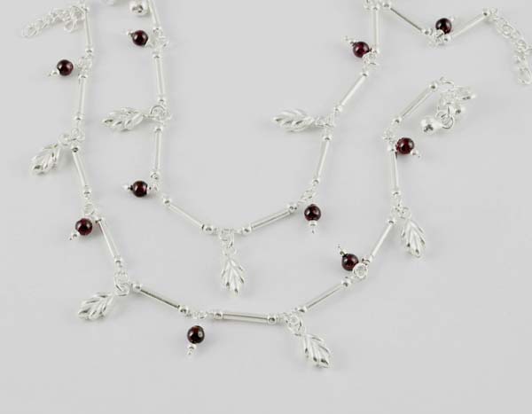 Silver Anklet With Stones