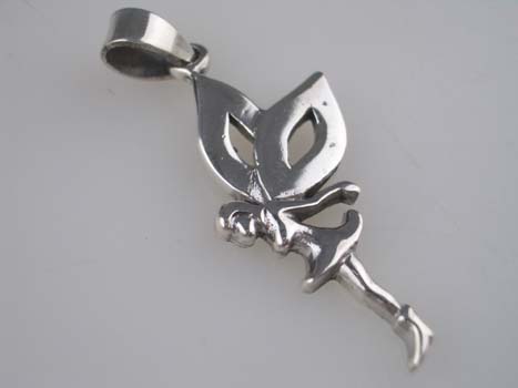Silver Pendant Fairy Plain 925 Sterling