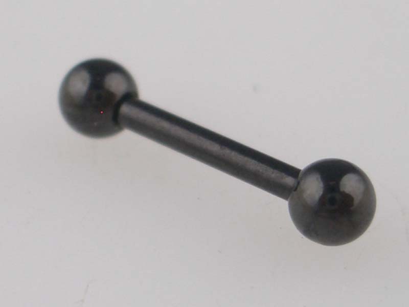 Body Piercing Eyebrow Bar 3x8x1.2  Black 2pcs