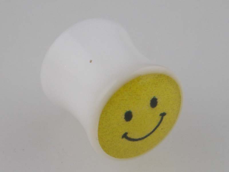 Body Piercing Plug 8mm Smiley Face Assorted Colours