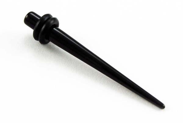 Body Piercing Stretcher Straight Black Plain 4mm 3pcs