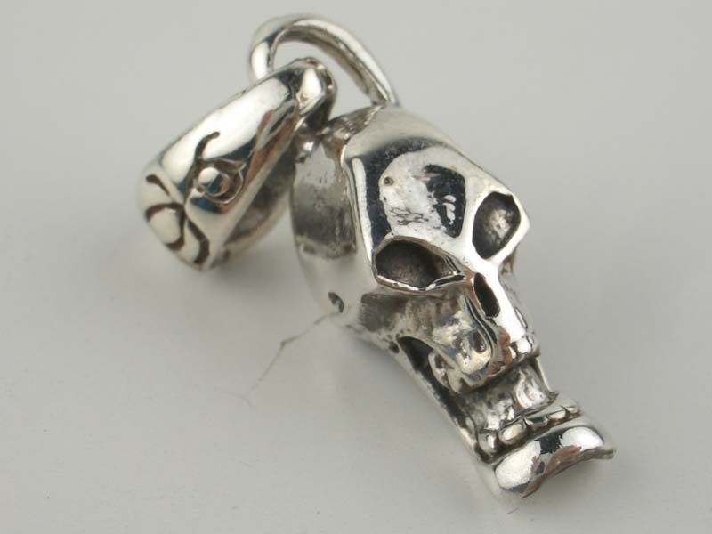 Silver Pendant Skull Head 925 Sterling