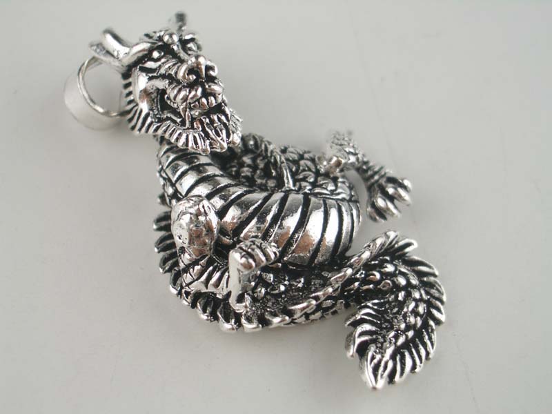 Silver Pendant Dragon Moving 925 Sterling