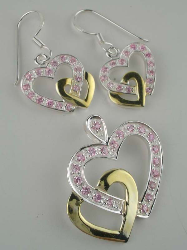 PENDANT & EARRING SET SILVER
