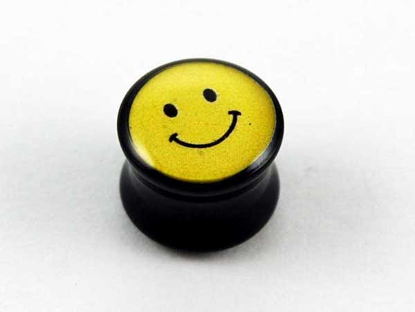 Body Piercing Plug 12mm Smiley Face