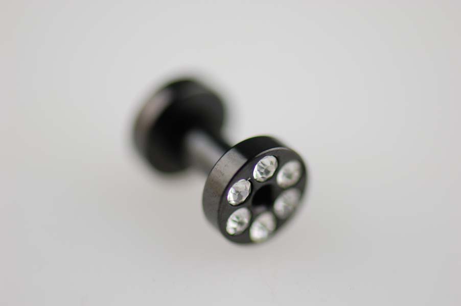 Body Piercing Plug Fake 3mm With Stones