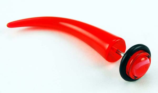 Body Piercing Stretcher Fake Curved Red