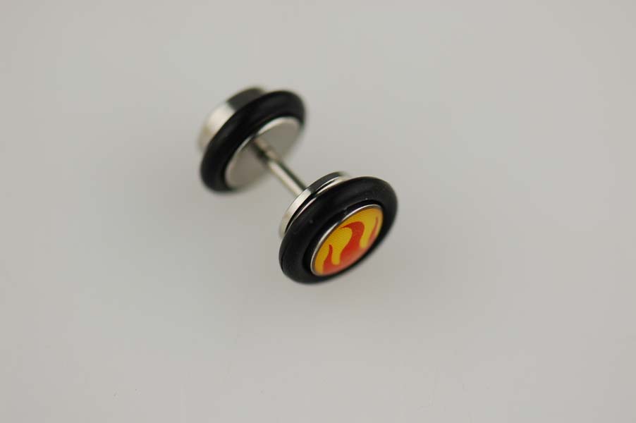 Body Piercing Stud Fake Stretch Flame 2pcs