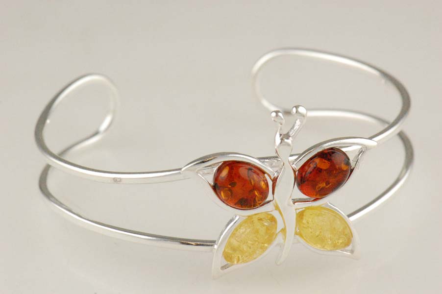 Bangle Amber Butterfly Stones
