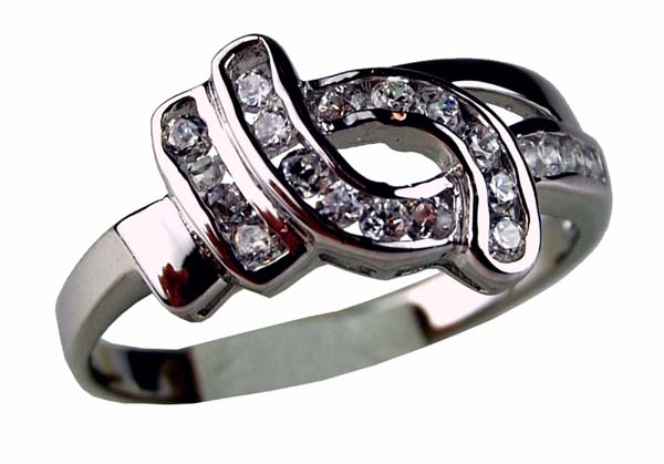 Silver Ring  Cz Overlap 925 Sterling