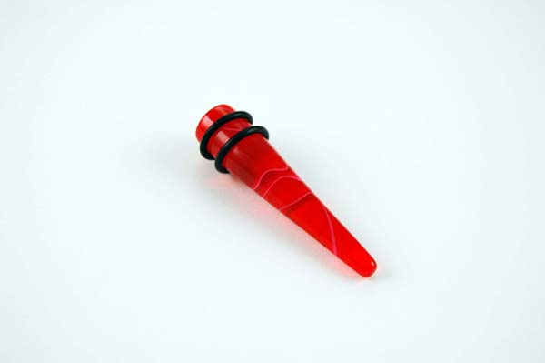 Body Piercing Expander Red Marble 12mm