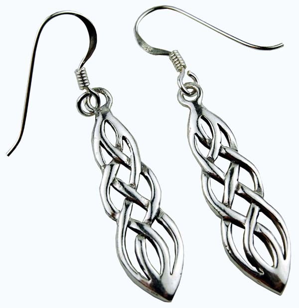 Silver Earring  Celtic Twist 925 Sterling Silver