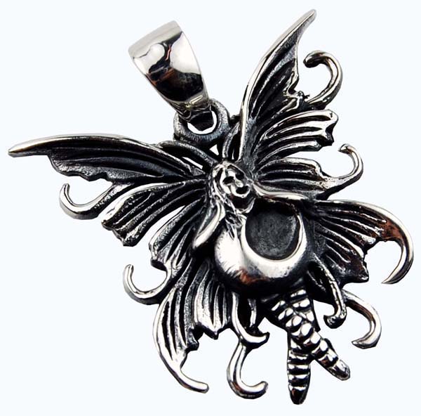 Silver Pendant Fairy And Moon 925 Sterling
