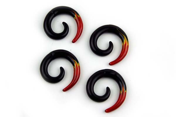 Body Piercing Hook Acrylic Spiral 4mm 2pcs