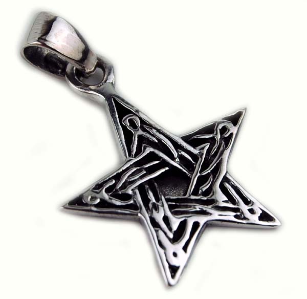 Silver Pendant Pentagram 925 Sterling
