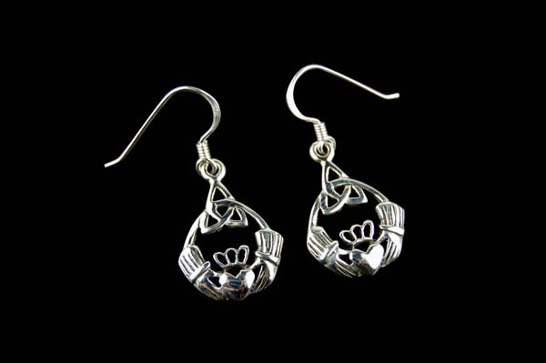 Silver Earring  Claddagh 925 Sterling Silver