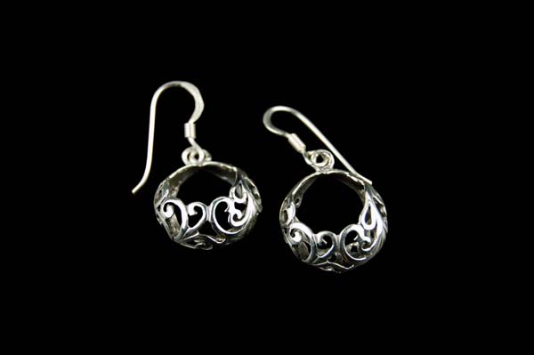 Silver Earring Round Cut 925 Sterling Silver