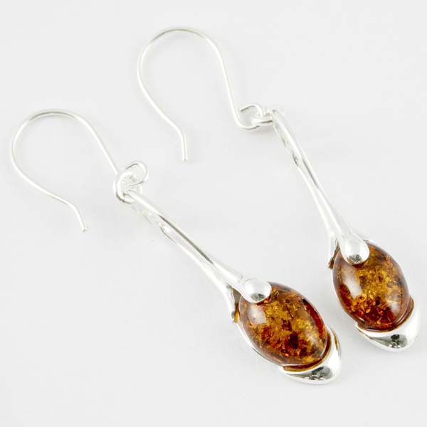 Amber Earring Oval Cognac