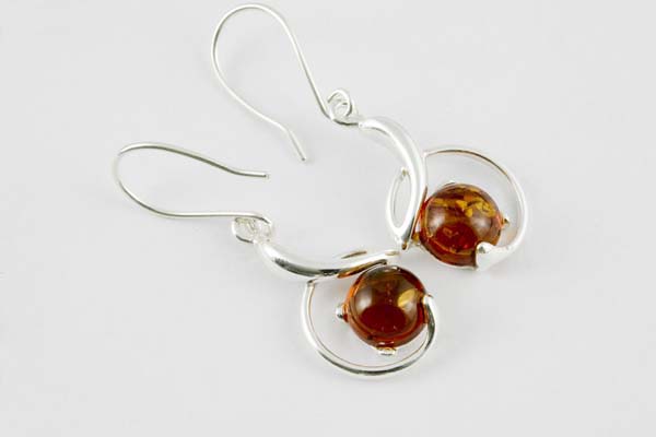 Amber Earring Circle Cognac