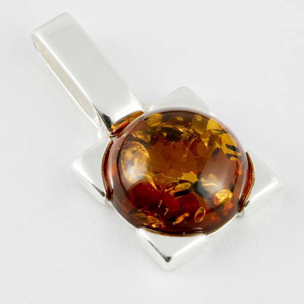 Amber Pendant Circle Cognac