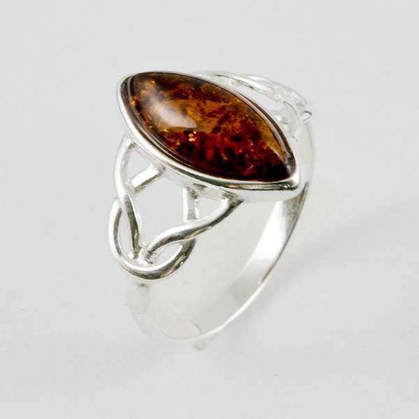 Amber Ring Eye Shape Cognac