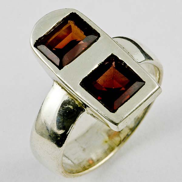 Silver Ring Stone No 92b Amber