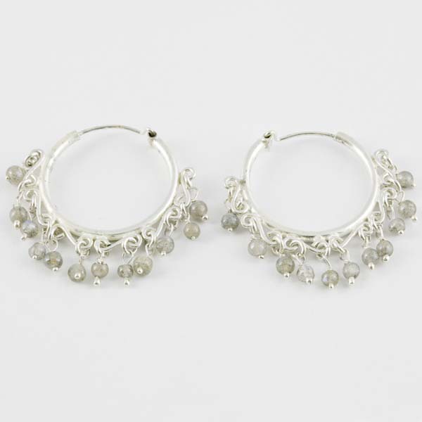 Silver Earring Stone Clear
