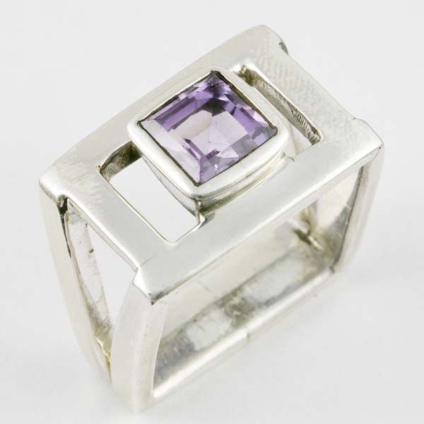 Silver Ring Stone Grs196 Purple