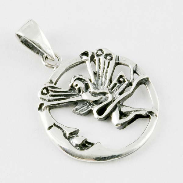 Silver Pendant Fairy In Moon