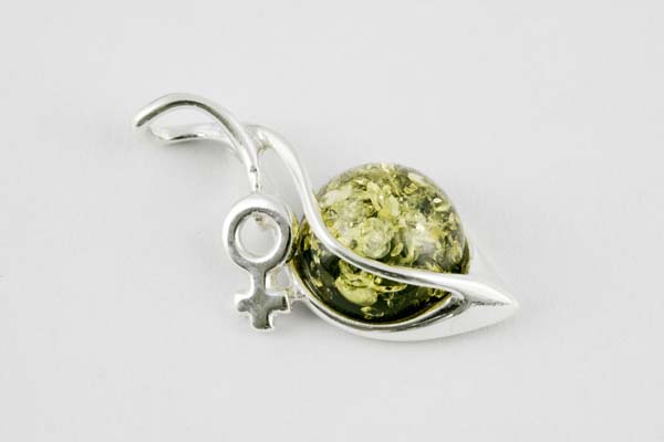 Amber Pendant Ball Stone Green