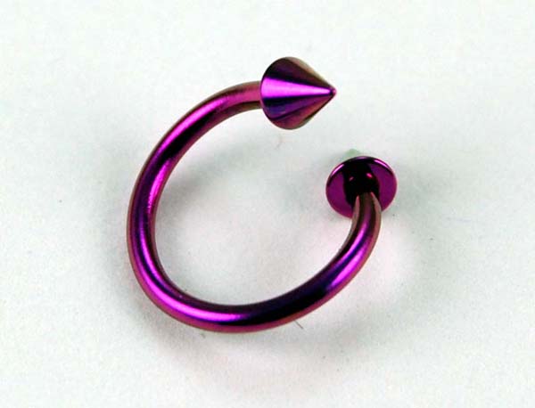 Body Piercing Eye Brow Ring Spiral Purple 3x8x1.2 2pcs