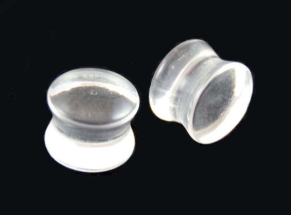 Body Piercing Plug Acrylic Clear 6mm 2pcs