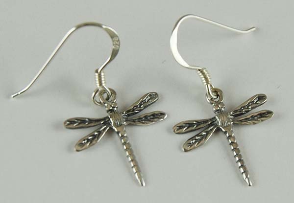 Earring Silver Dragonfly 15mm