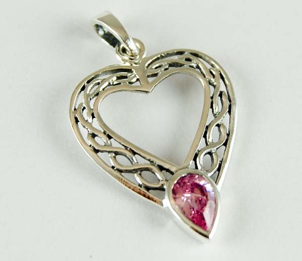 Pendant Silver Heart Pink